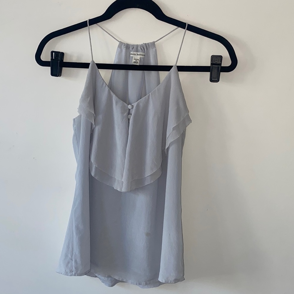 Banana Republic top, Banana Republic light blue blouse petite small 100% Silk